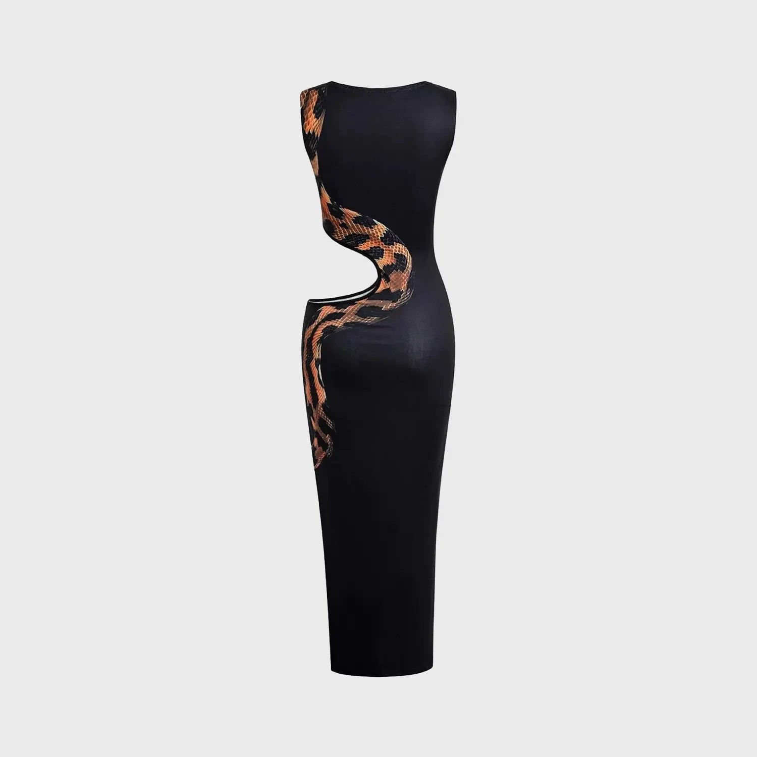 Vestido de Cobra com Fenda Estampado - Piton