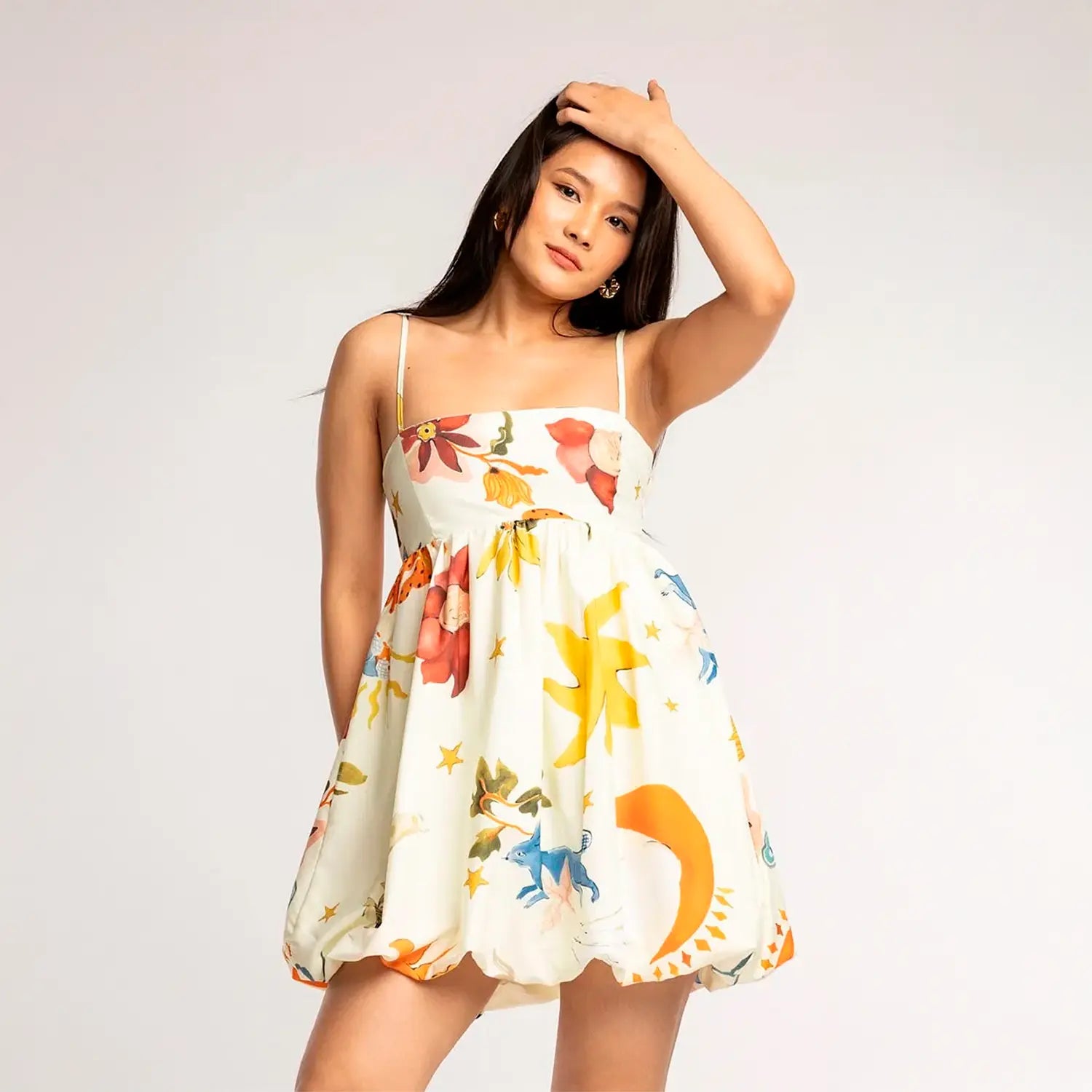 Vestido Curto Estampa de Verão - Celle