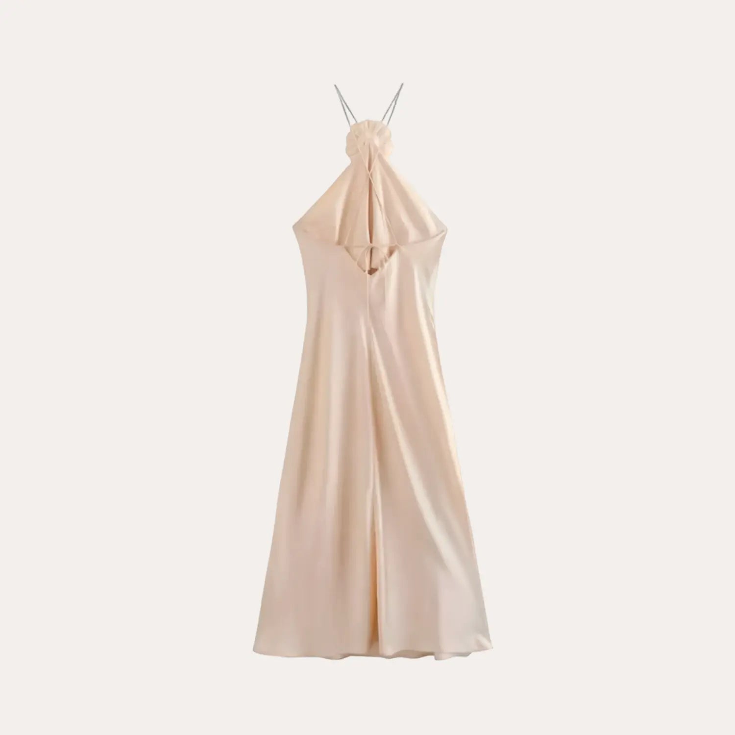 Vestido Longo com Detalhe de Flor - Vicenza