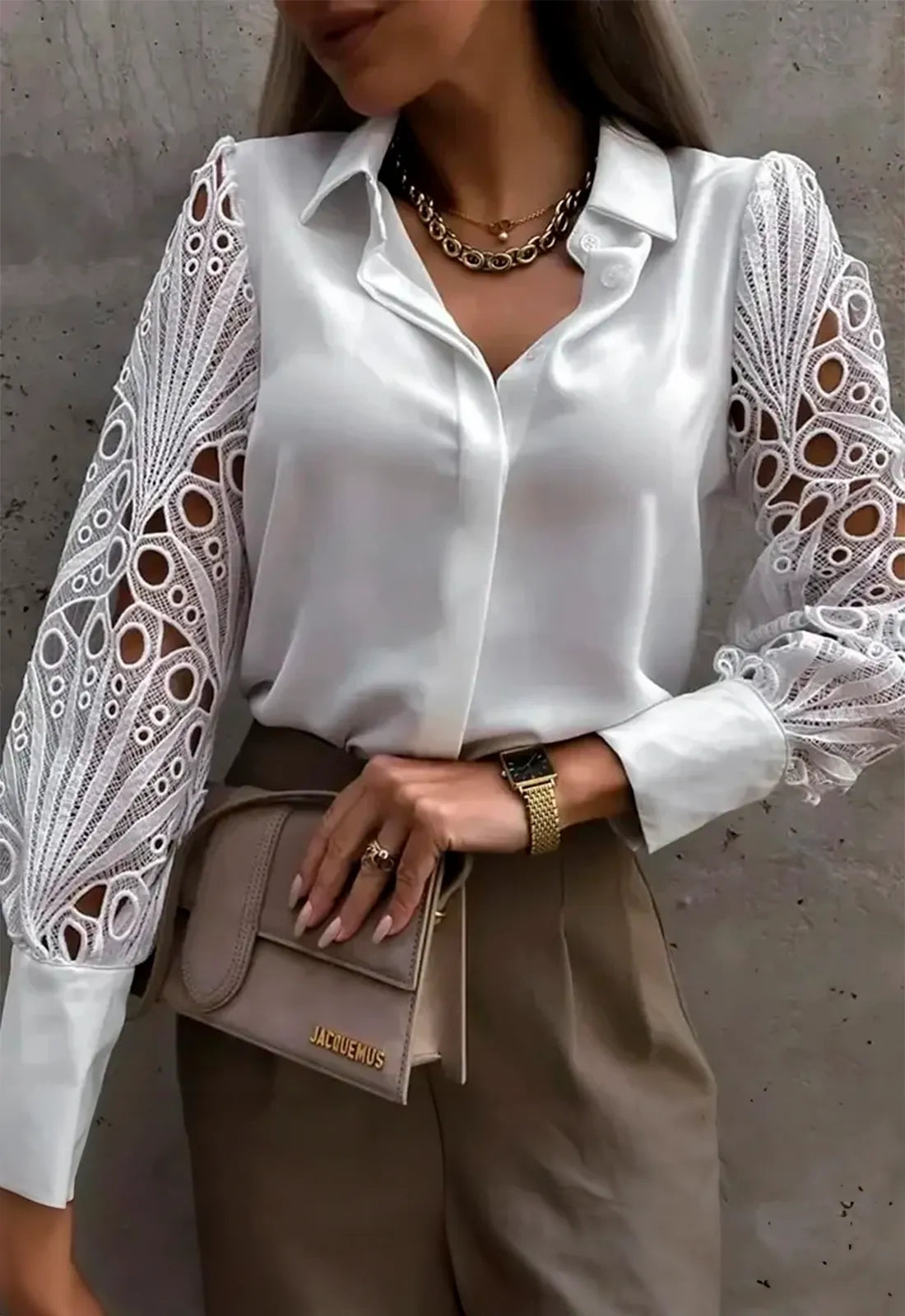 Camisa Feminina Elegante de Renda - Austin