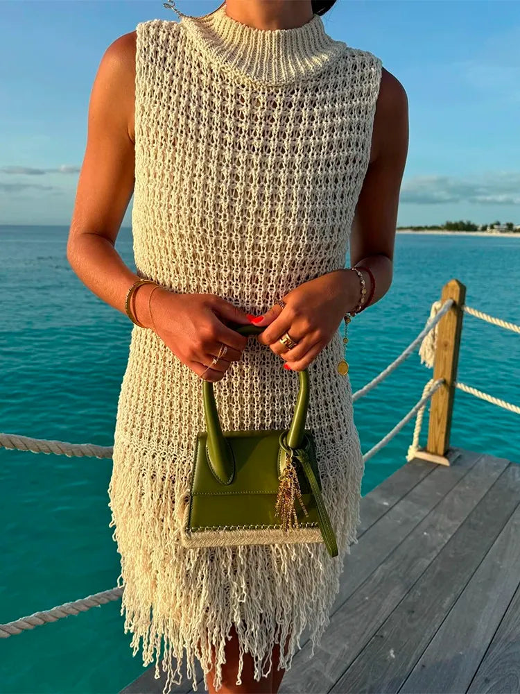 Vestido Verão Bordado com Franja - Bali