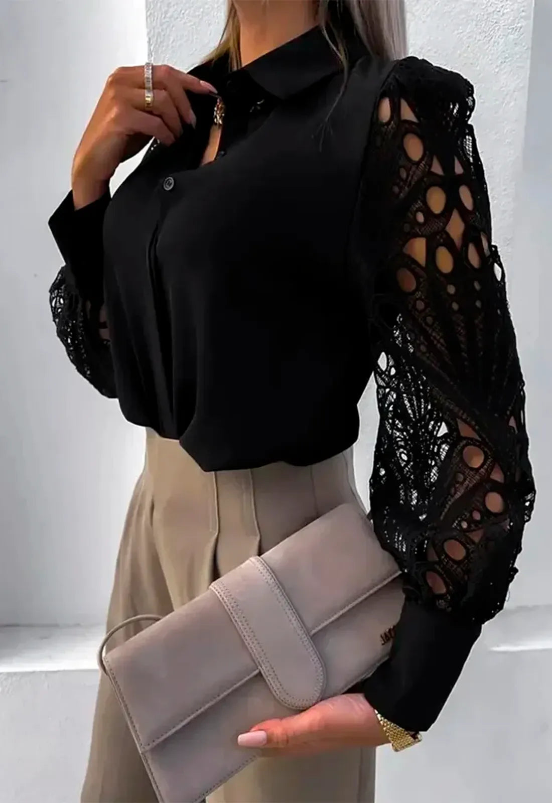 Camisa Feminina Elegante de Renda - Austin