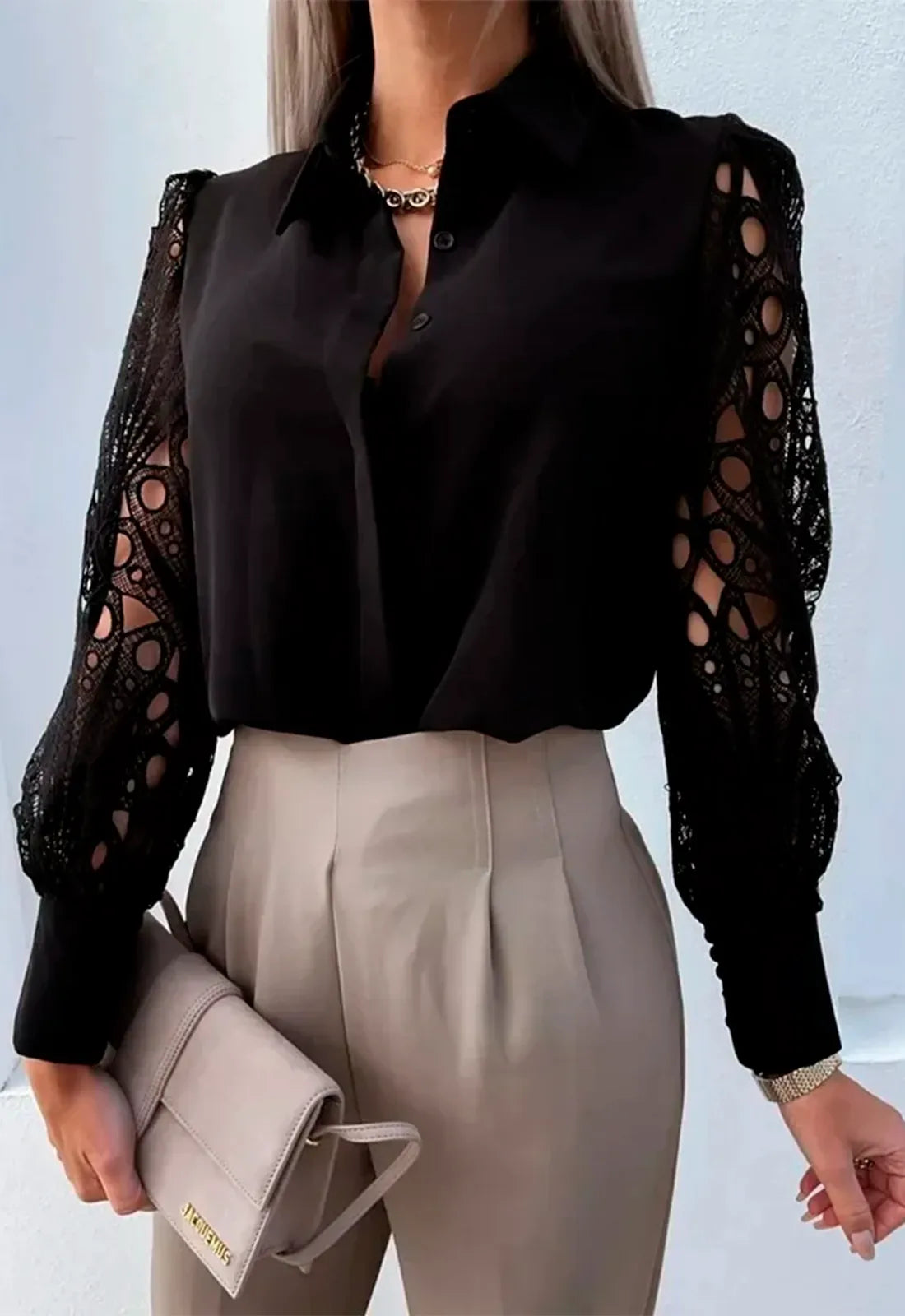 Camisa Feminina Elegante de Renda - Austin