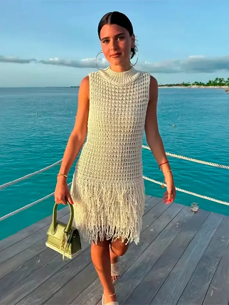 Vestido Verão Bordado com Franja - Bali