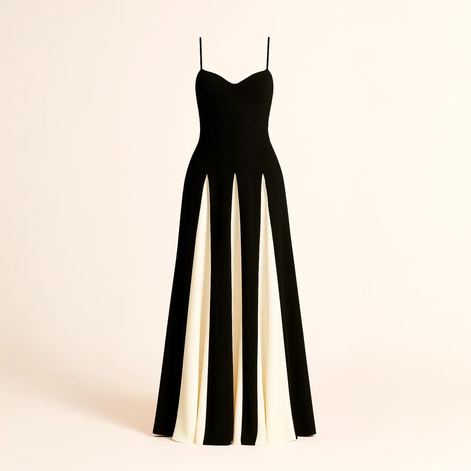 Vestido Maxi Preto e Branco - Elegance