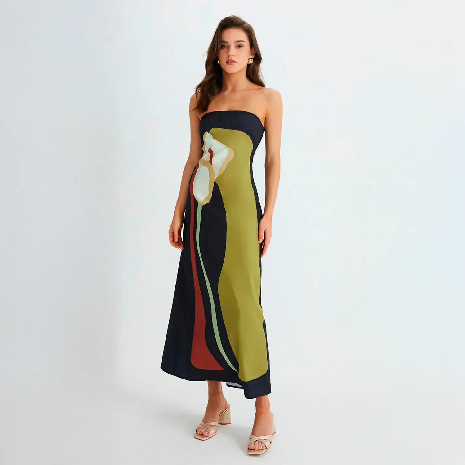 Vestido Longo Aquarelado - Cannes