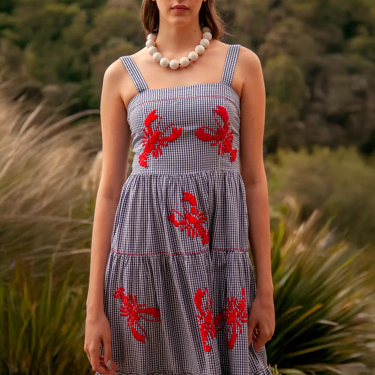 Vestido Maxi Bordado - Lobster
