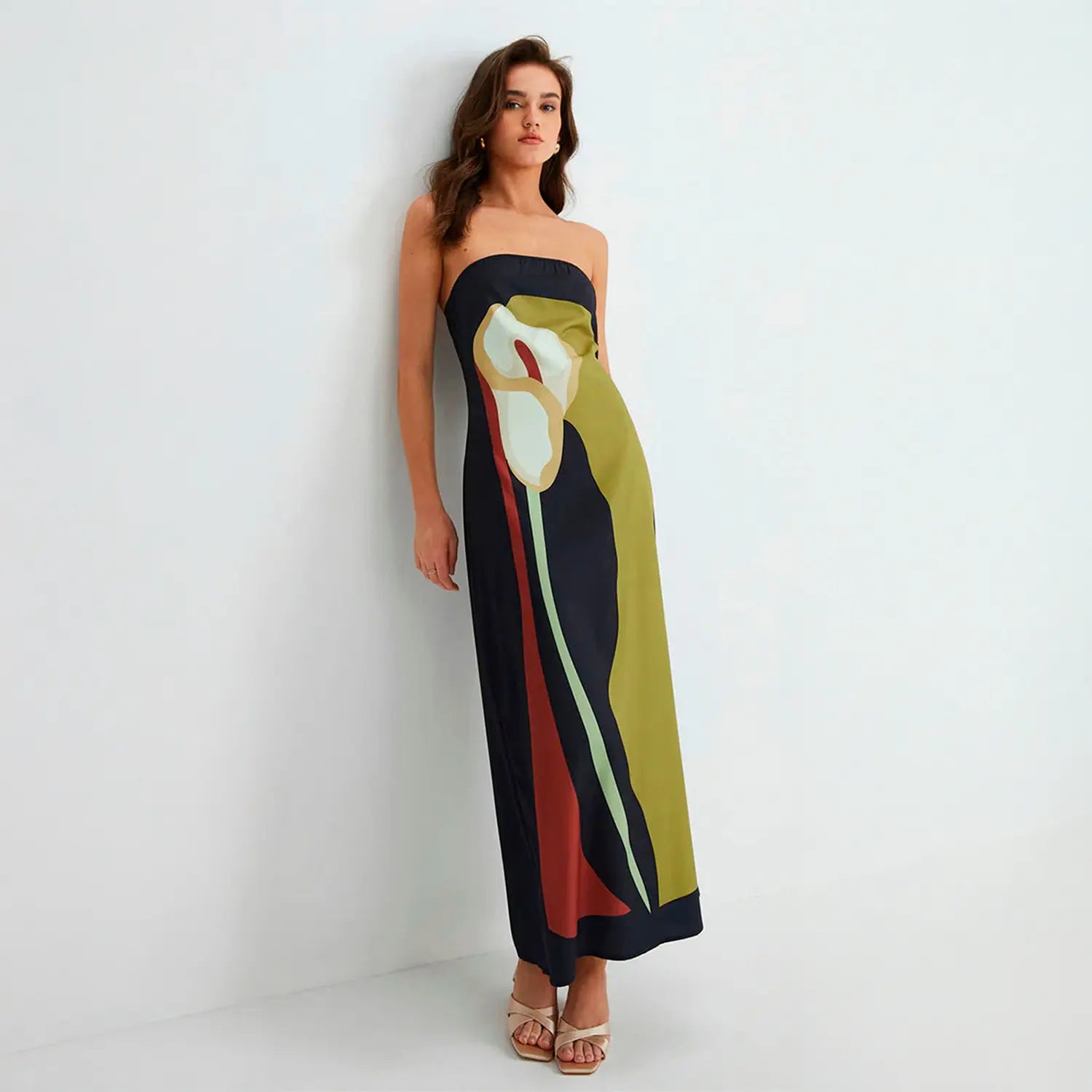 Vestido Longo Aquarelado - Cannes