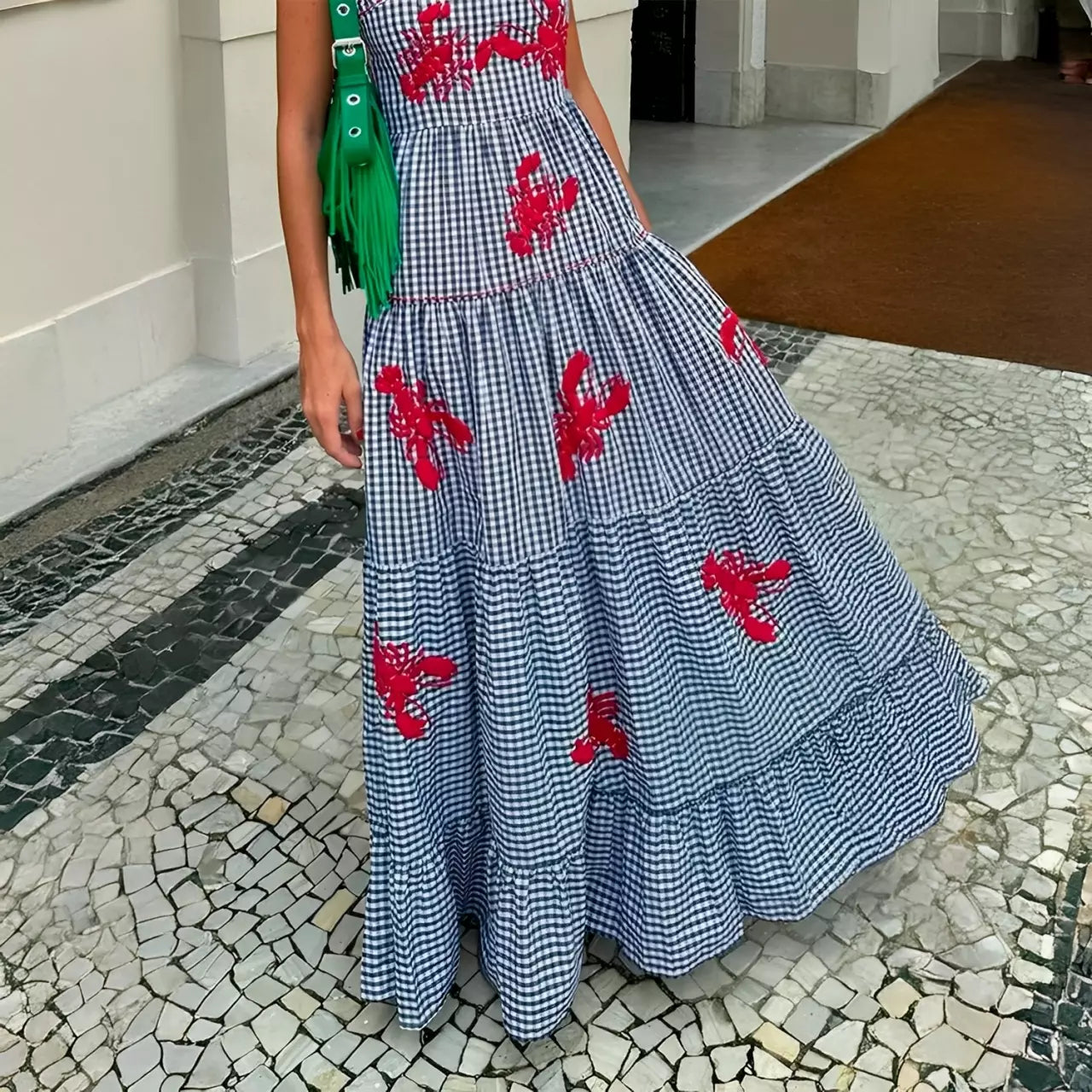 Vestido Maxi Bordado - Lobster