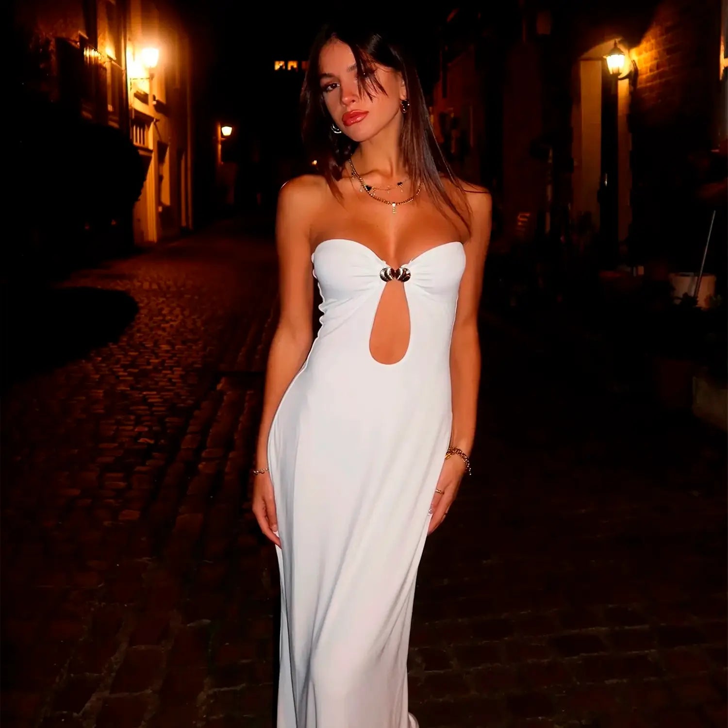 Vestido Maxi Recortado - Cèline