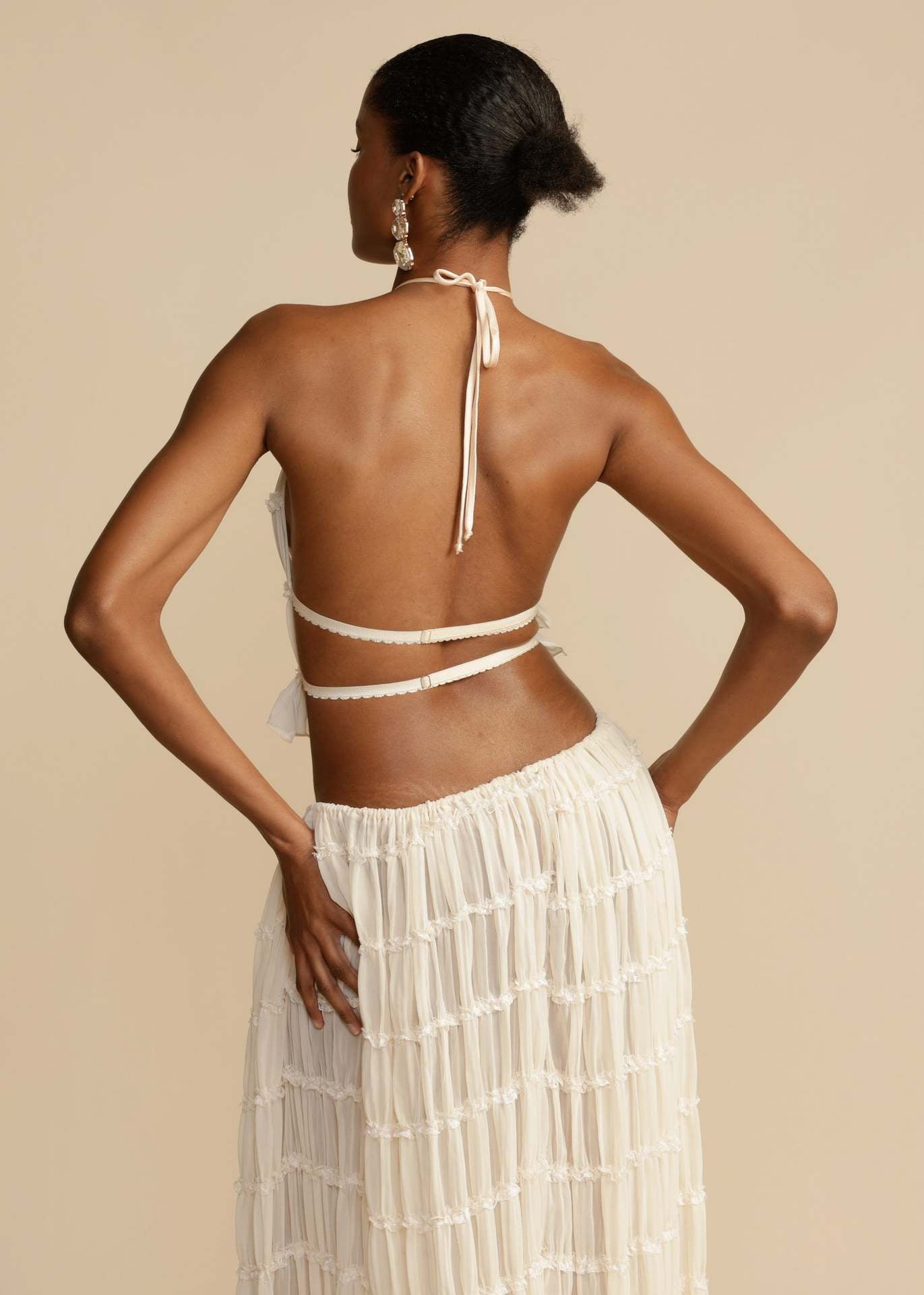 Conjunto de Cropped e Saia Longa Chiffon - Falésia